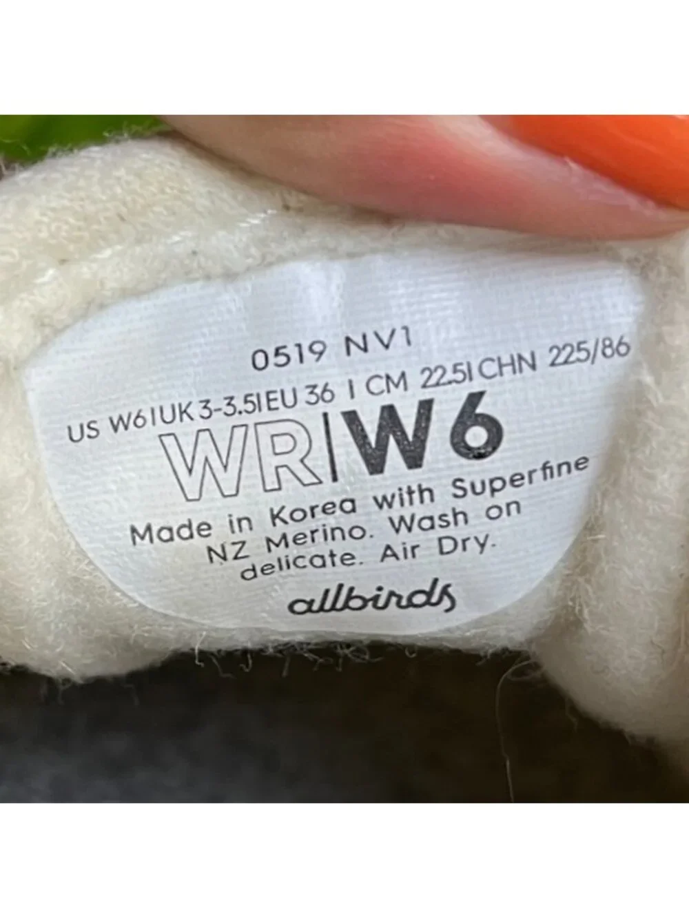 Allbirds Wool Runners Natural White Womens Size 6 Running Walking Shoes Sneakers